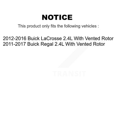 [Arrière] Disque et plaquette de frein pour Buick Regal LaCrosse With Vented 2.4L KC8-100072T