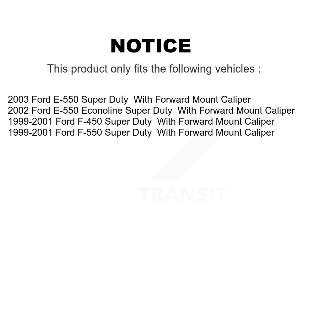 [Arrière] Disque et plaquette de frein pour Ford E-550 Super Duty F-450 F-550 Econoline KC8-100074T