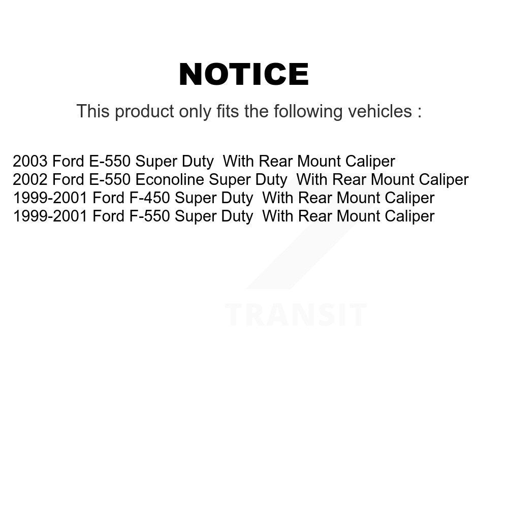 [Arrière] Disque et plaquette de frein pour Ford E-550 Super Duty F-450 F-550 Econoline KC8-100075T