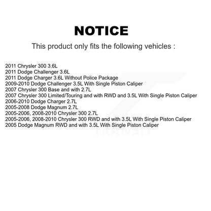 [Avant] Disque et plaquette de frein pour Dodge Chrysler 300 Charger Magnum KC8-100077P