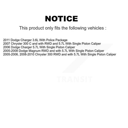 [Avant] Disque et plaquette de frein pour Chrysler 300 Dodge Charger Magnum KC8-100078P