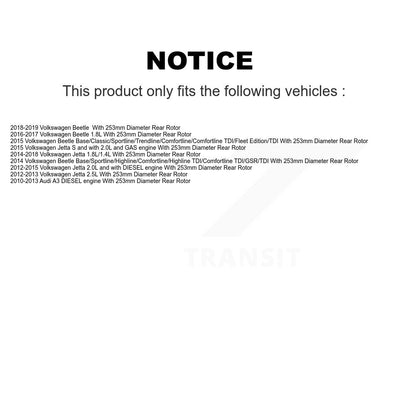 [Arrière] Disque et plaquette de frein pour Volkswagen Jetta Beetle Audi A3 KC8-100086T