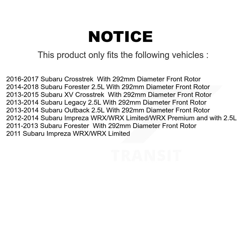 [Avant] Disque et plaquette de frein pour Subaru Forester Impreza XV Crosstrek KC8-100104P