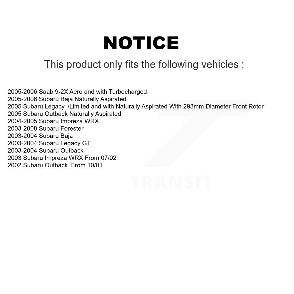 [Avant] Disque et plaquette de frein pour Subaru Forester Impreza Outback Legacy KC8-100108C