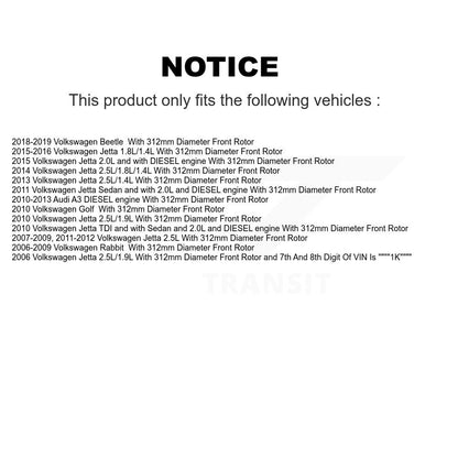 [Avant] Disque et plaquette de frein pour Volkswagen Jetta Rabbit Golf Beetle KC8-100113N
