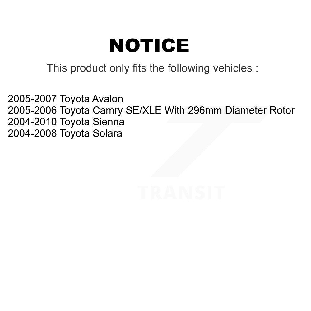 [Avant] Disque et plaquette de frein pour Toyota Sienna Camry Solara Avalon KC8-100124S
