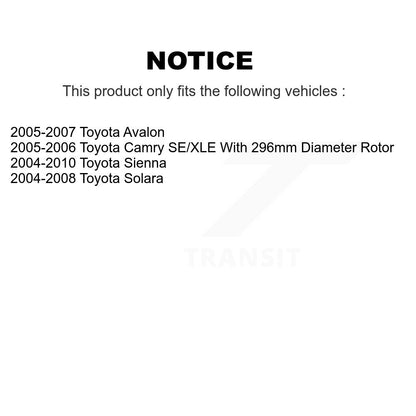 [Avant] Disque et plaquette de frein pour Toyota Sienna Camry Solara Avalon KC8-100124S