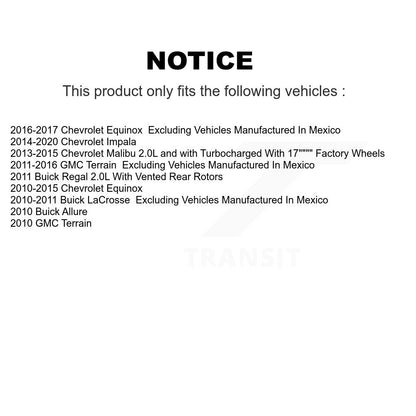 [Avant] Disque et plaquette de frein pour Chevrolet Equinox GMC Terrain Malibu Buick KC8-100137N