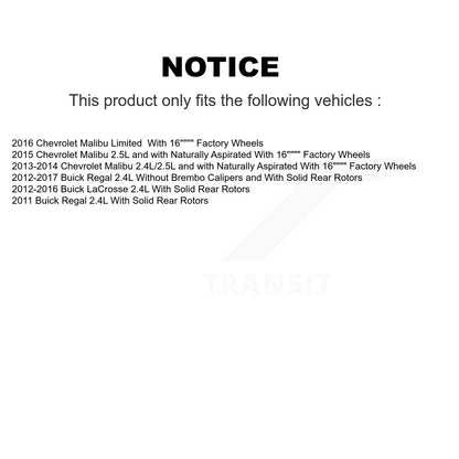 [Avant] Disque et plaquette de frein pour Chevrolet Malibu Buick Regal LaCrosse KC8-100140N