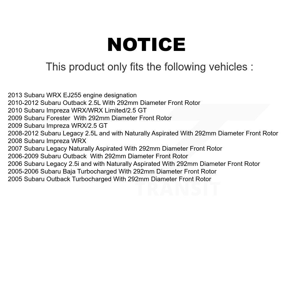 [Avant] Disque et plaquette de frein pour Subaru Outback Impreza Legacy Baja KC8-100141S