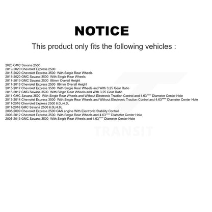 [Arrière] Disque et plaquette de frein pour GMC Chevrolet Savana 3500 2500 Express KC8-100146T