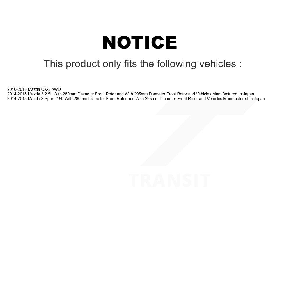 [Avant] Disque et plaquette de frein pour Mazda 3 CX-3 Sport KC8-100147P