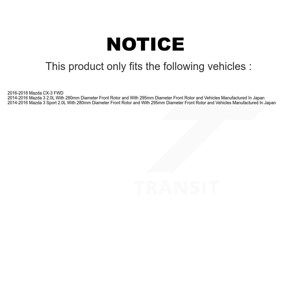 [Avant] Disque et plaquette de frein pour Mazda 3 CX-3 Sport KC8-100149P