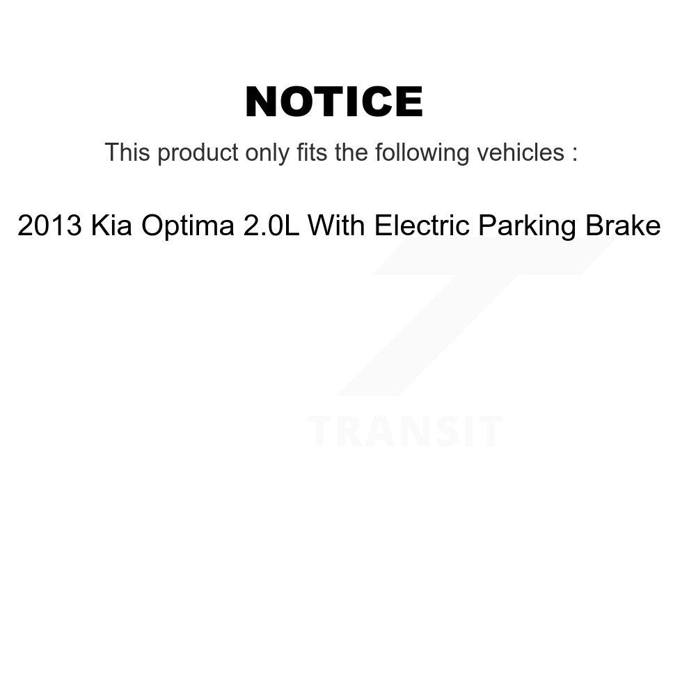 [Arrière] Disque et plaquette de frein pour Kia Optima 2.0L With Electric Parking KC8-100172T