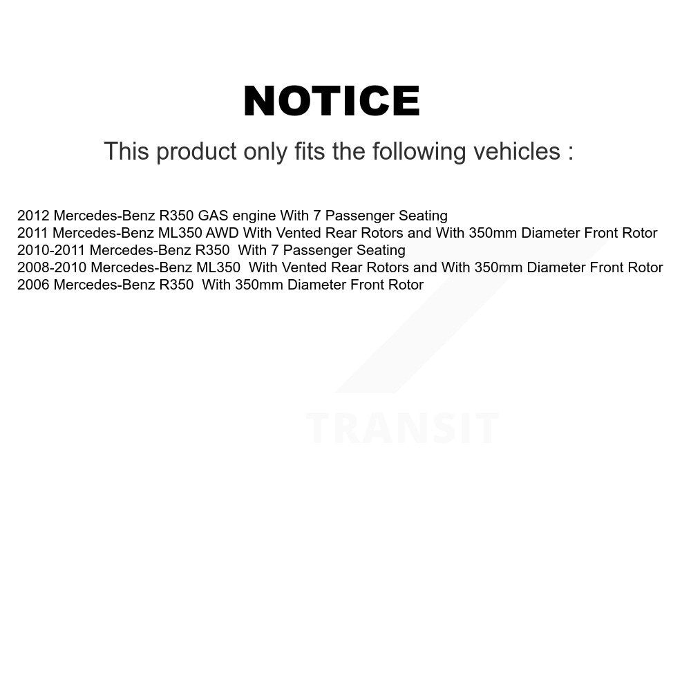 [Avant] Disque et plaquette de frein pour Mercedes-Benz ML350 R350 KC8-100180P