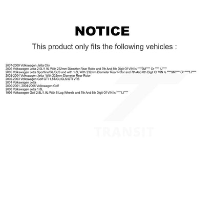 [Arrière] Disque et plaquette de frein pour Volkswagen Jetta Golf City KC8-100215T