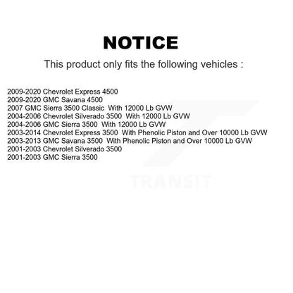 [Avant] Disque et plaquette de frein pour Chevrolet GMC Express 3500 Savana KC8-100216P