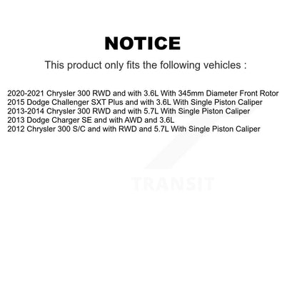 [Avant] Disque et plaquette de frein pour Chrysler 300 Dodge Charger KC8-100223S