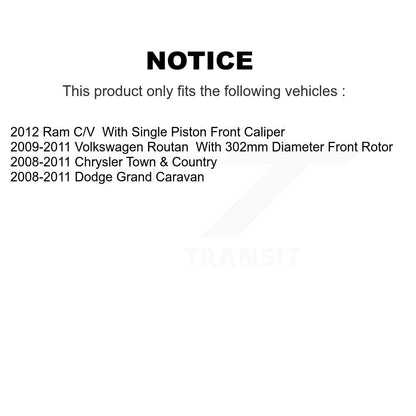 [Avant] Disque et plaquette de frein pour Dodge Grand Caravan Chrysler Town & Routan KC8-100255C