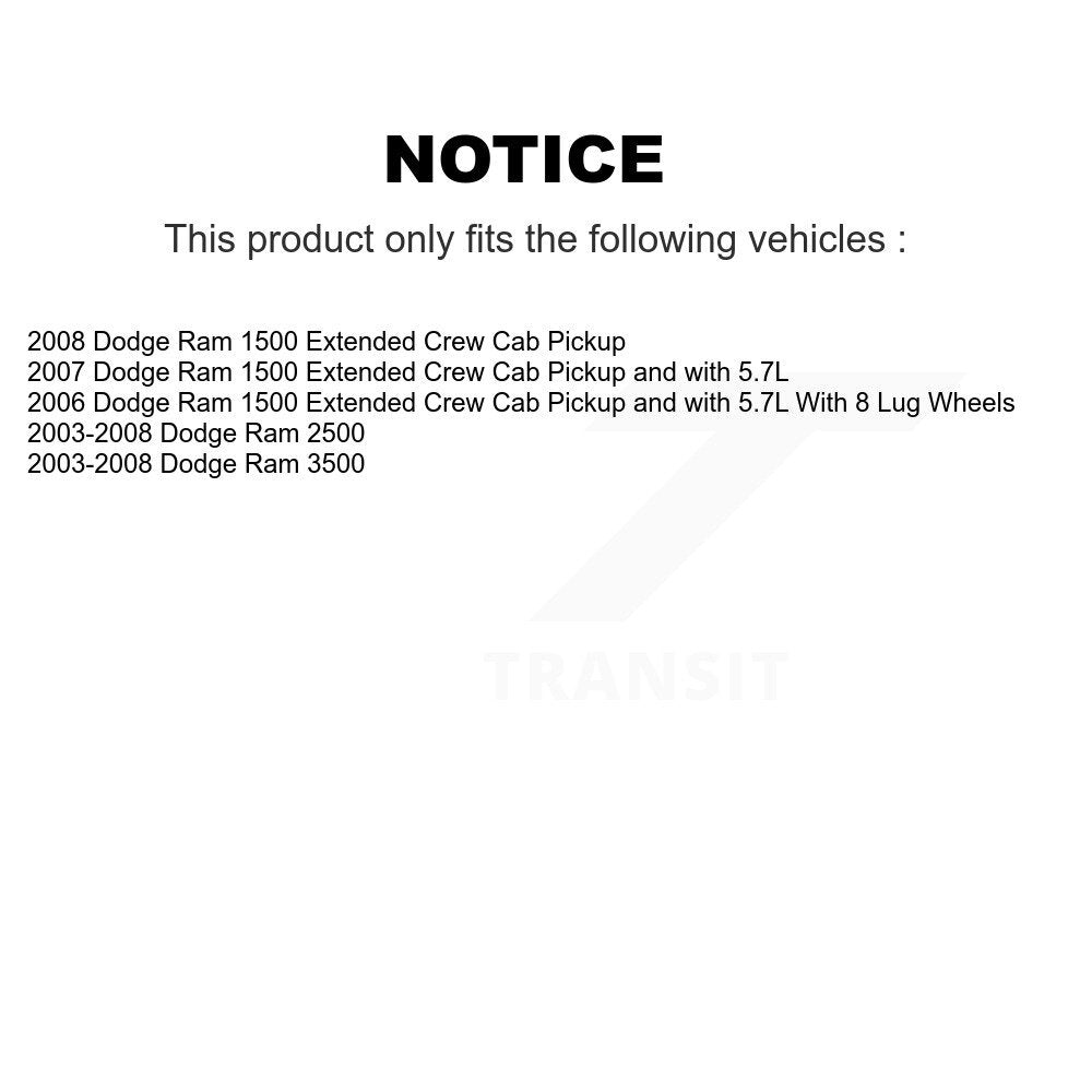 [Avant] Disque et plaquette de frein pour Dodge Ram 1500 3500 2500 KC8-100258S