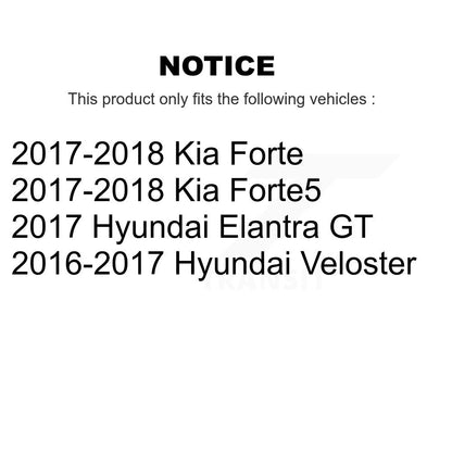 [Arrière] Disque et plaquette de frein pour Kia Forte Hyundai Forte5 Veloster Elantra KC8-100263T