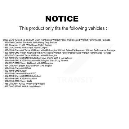 [Avant] Disque et plaquette de frein pour K1500 Chevrolet GMC Yukon Suburban Tahoe KC8-100283C