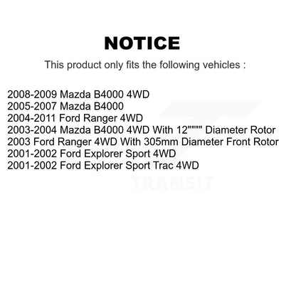 [Avant] Disque et plaquette de frein pour Ford Ranger Mazda B4000 Explorer Sport KC8-100291C