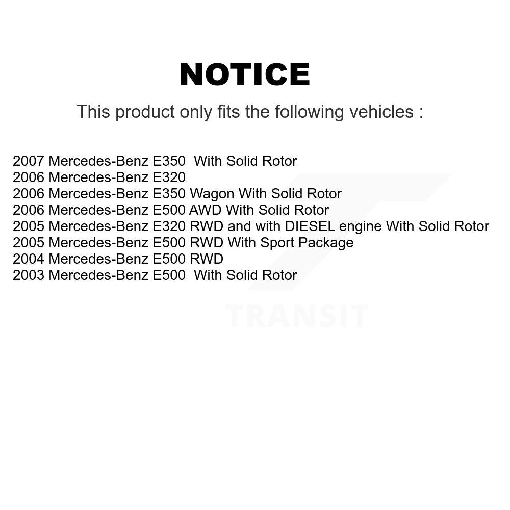 [Arrière] Disque et plaquette de frein pour Mercedes-Benz E350 E320 E500 KC8-100312T