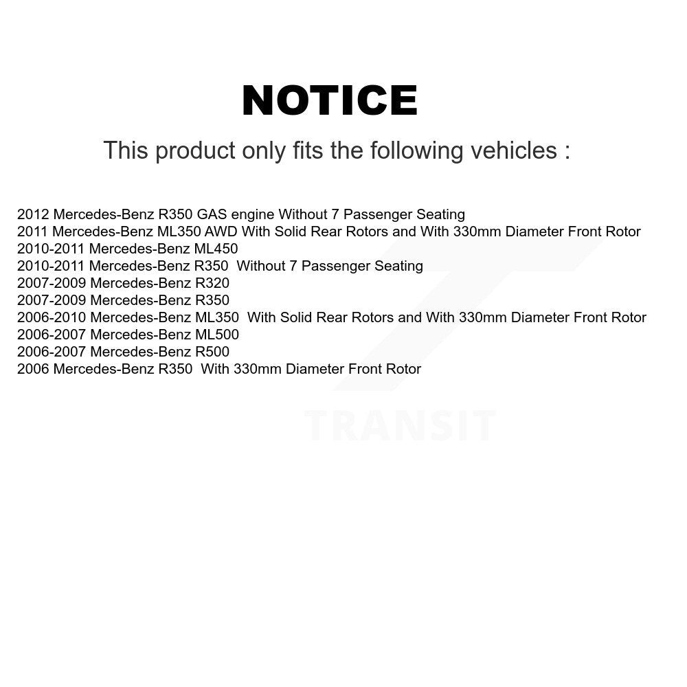 [Avant] Disque et plaquette de frein pour Mercedes-Benz ML350 R350 ML500 R320 KC8-100322S