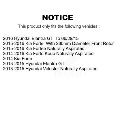 [Avant] Disque et plaquette de frein pour Hyundai Elantra GT Kia Forte Veloster Koup KC8-100326C