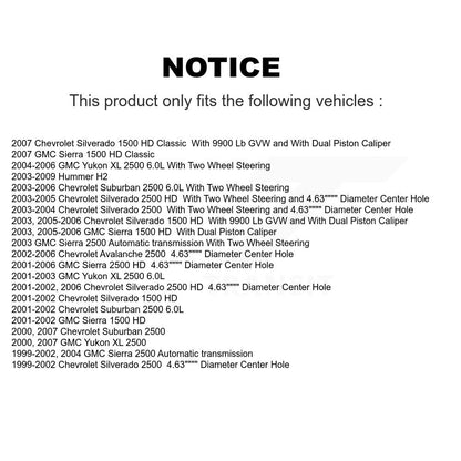 [Arrière] Disque et plaquette de frein pour Chevrolet GMC Sierra 2500 HD Silverado H2 KC8-100342T