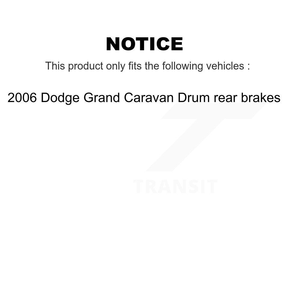 [Avant] Disque et plaquette de frein pour Dodge Grand Caravan Drum rear brakes KC8-100345S