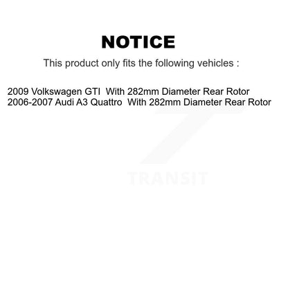 [Arrière] Disque et plaquette de frein pour Volkswagen GTI Audi A3 Quattro KC8-100349T