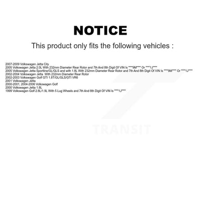 [Arrière] Disque et plaquette de frein pour Volkswagen Jetta Golf City KC8-100394C
