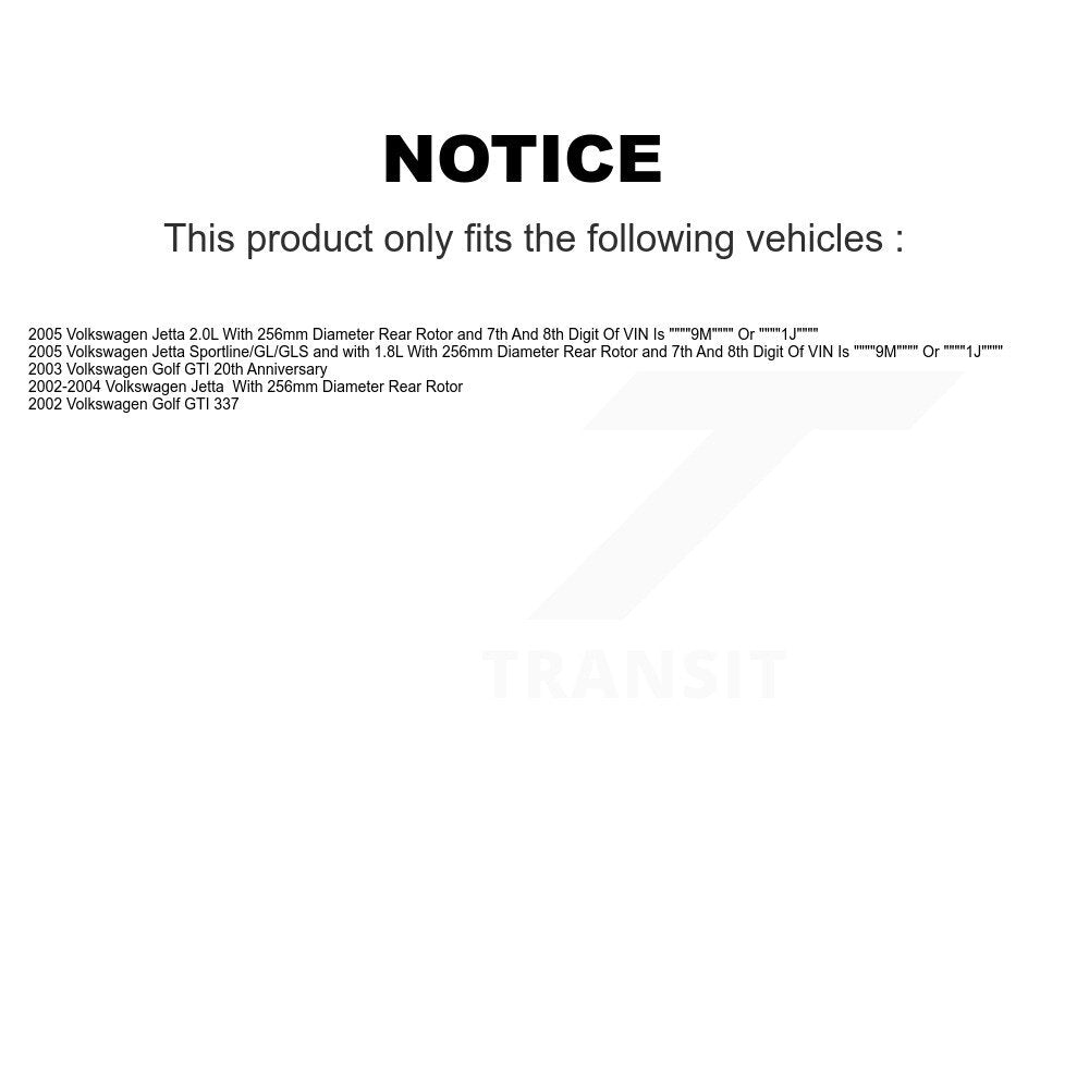 [Arrière] Disque et plaquette de frein pour Volkswagen Jetta Golf KC8-100395C