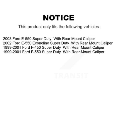 [Arrière] Disque et plaquette de frein pour Ford E-550 Super Duty F-450 F-550 Econoline KC8-100451C