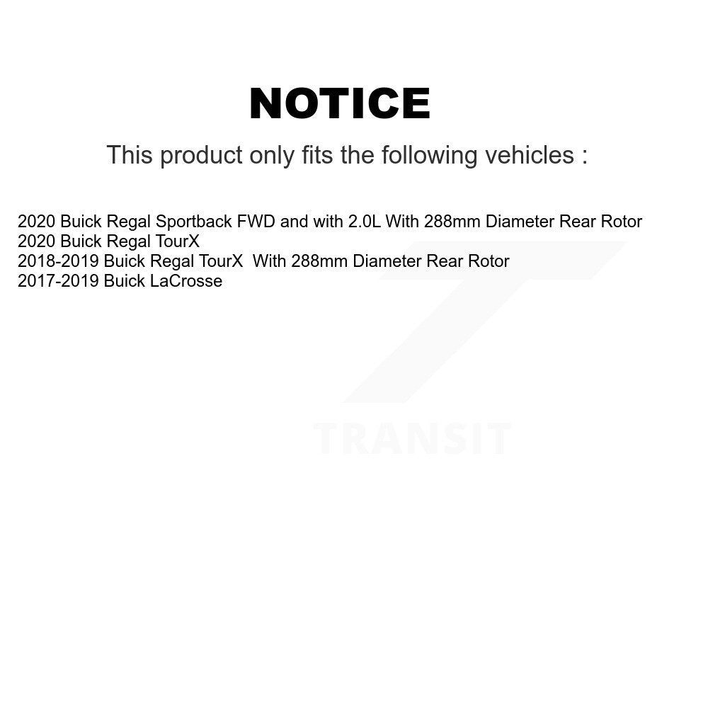 [Arrière] Disque et plaquette de frein pour Buick LaCrosse Regal Sportback TourX KC8-100488P
