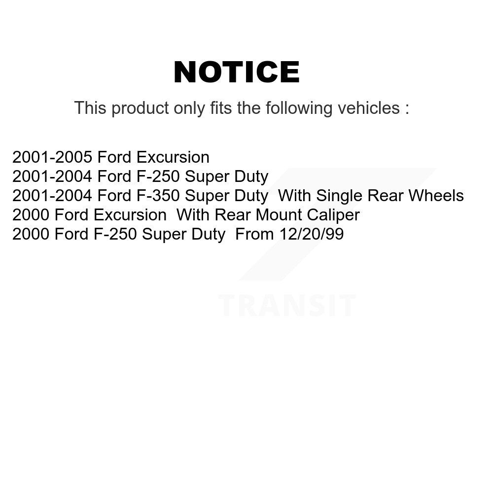 [Arrière] Disque et plaquette de frein pour Ford F-350 Super Duty F-250 Excursion KC8-100524C