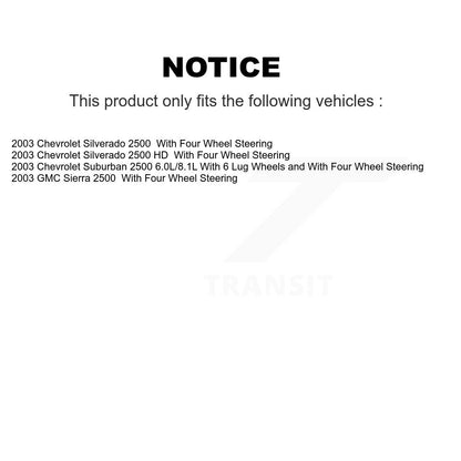 [Arrière] Disque et plaquette de frein pour Chevrolet Silverado 2500 HD Suburban GMC KC8-100536C