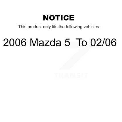 [Arrière] Disque et plaquette de frein pour 2006 Mazda 5 To 02 06 KC8-100627C