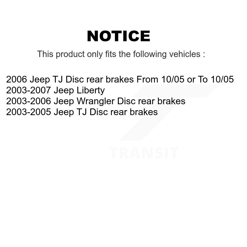 [Arrière] Disque et plaquette de frein pour Jeep Liberty Wrangler TJ KC8-100633C