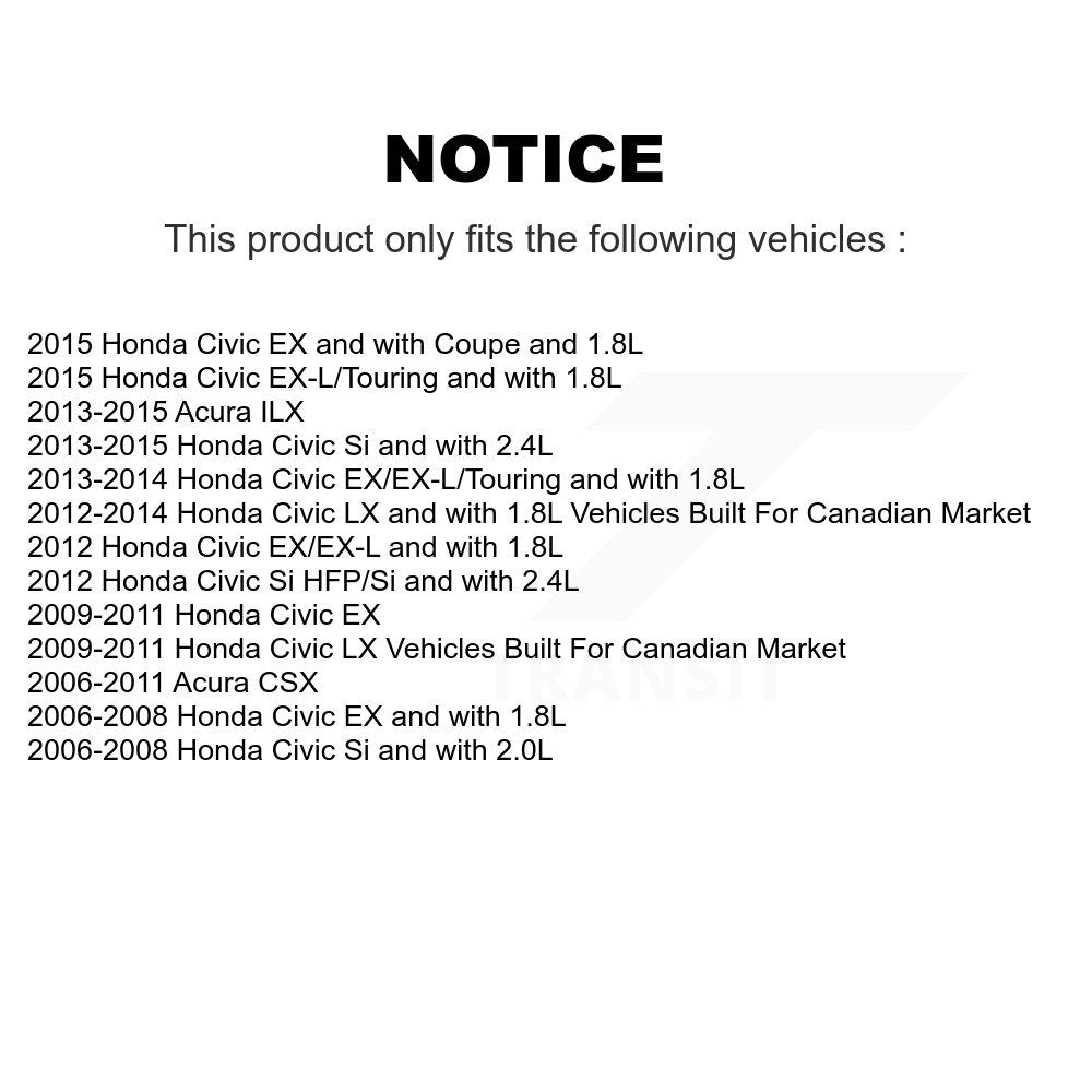 [Arrière] Disque et plaquette de frein pour Honda Civic Acura CSX ILX KC8-100686C