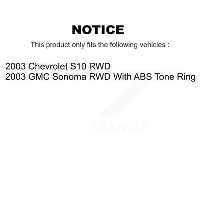 [Avant] Disque et plaquette de frein pour 2003 Chevrolet S10 GMC Sonoma RWD KC8-100707S