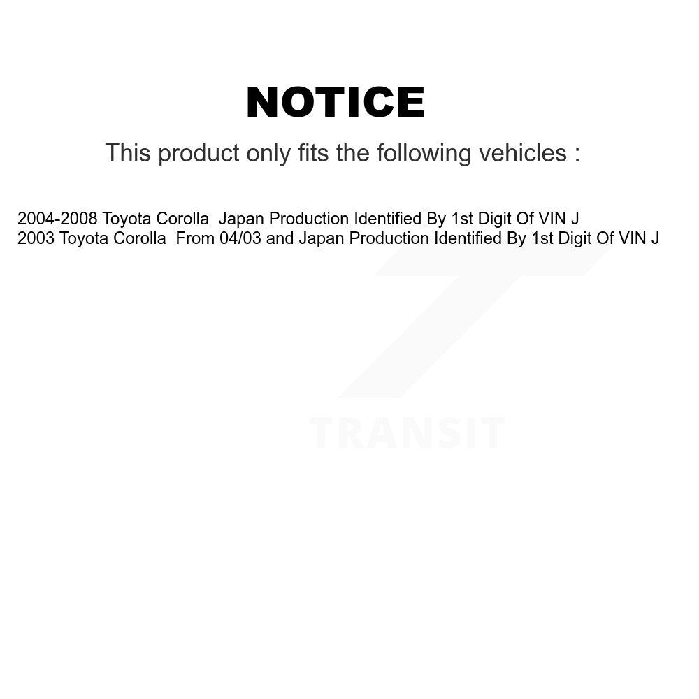 [Avant et Arrière] Disque et plaquette de frein pour Toyota Corolla KC8-100811S