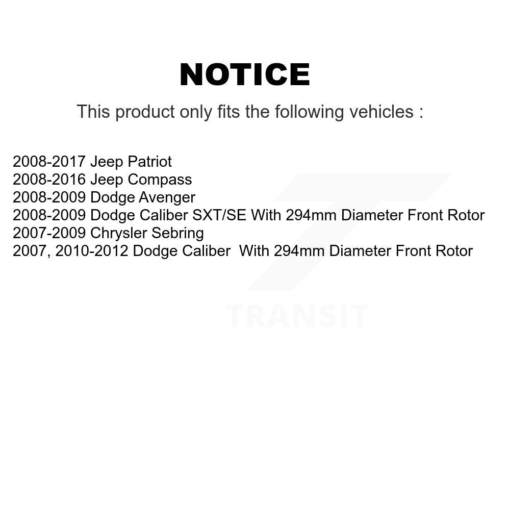 [Avant et Arrière] Disque et plaquette de frein pour Jeep Patriot Compass KC8-100813P