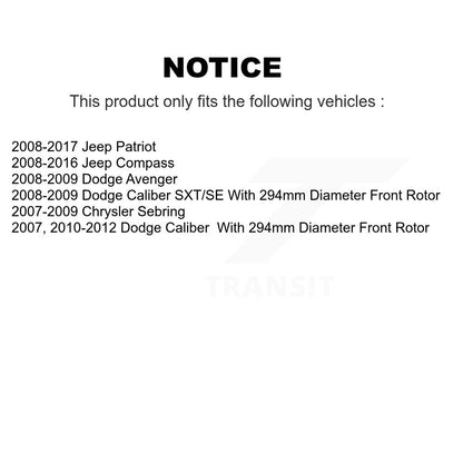 [Avant et Arrière] Disque et plaquette de frein pour Jeep Patriot Compass KC8-100813P