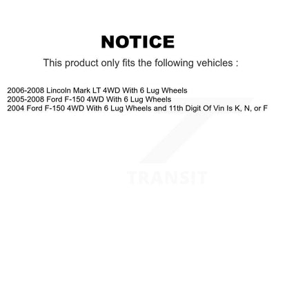 [Avant et Arrière] Disque et plaquette de frein pour Ford F-150 Lincoln Mark LT 4WD KC8-100975C
