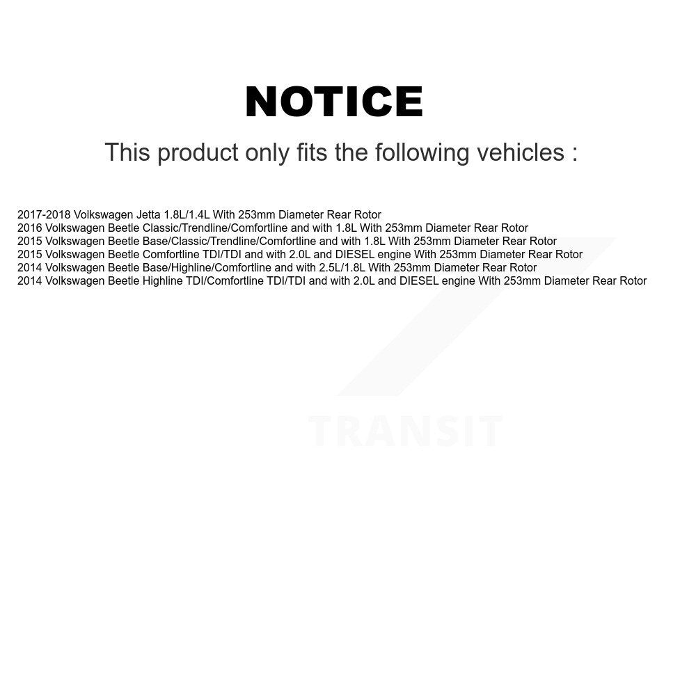 [Avant et Arrière] Disque et plaquette de frein pour Volkswagen Jetta Beetle KC8-100998C