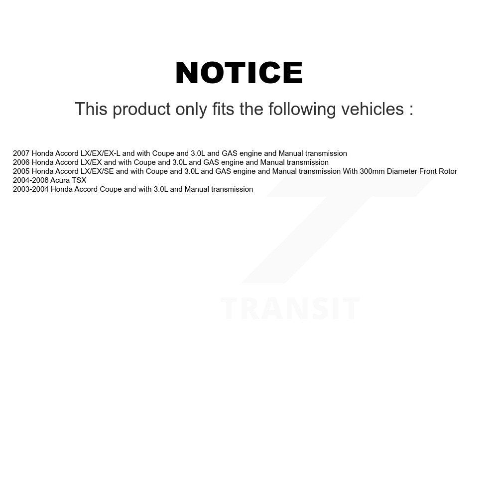 [Avant et Arrière] Disque et plaquette de frein pour Honda Accord Acura TSX KC8-101026C