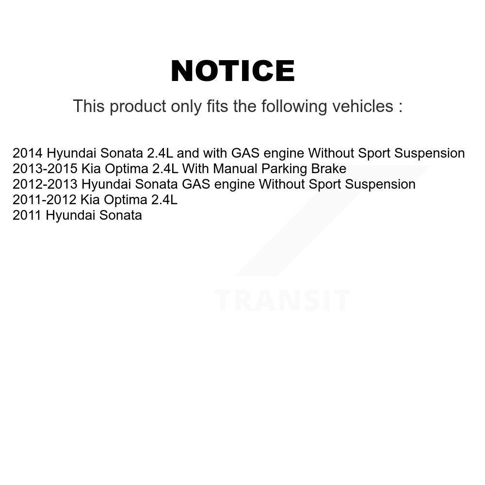 [Avant et Arrière] Disque et plaquette de frein pour Hyundai Sonata Kia Optima KC8-101041C